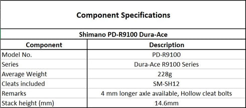 Shimano R9100 Dura-Ace pedal